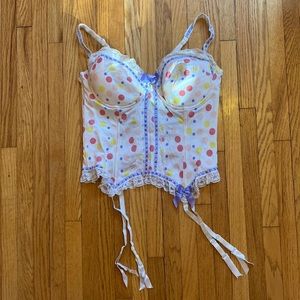 Adorable multi colored polka dot corset